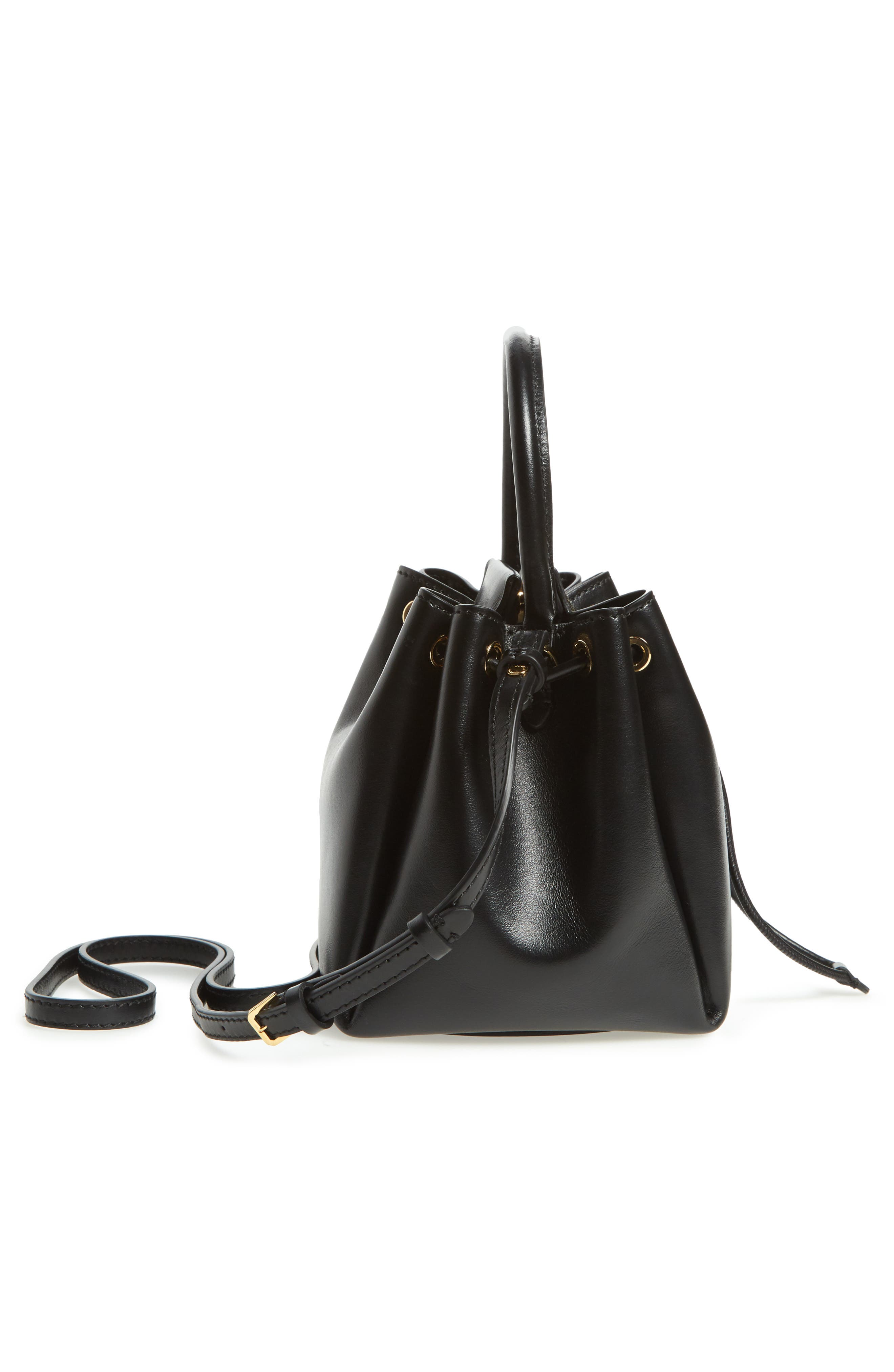 Burberry Peony Leather Bucket Bag, Alternate, color, 