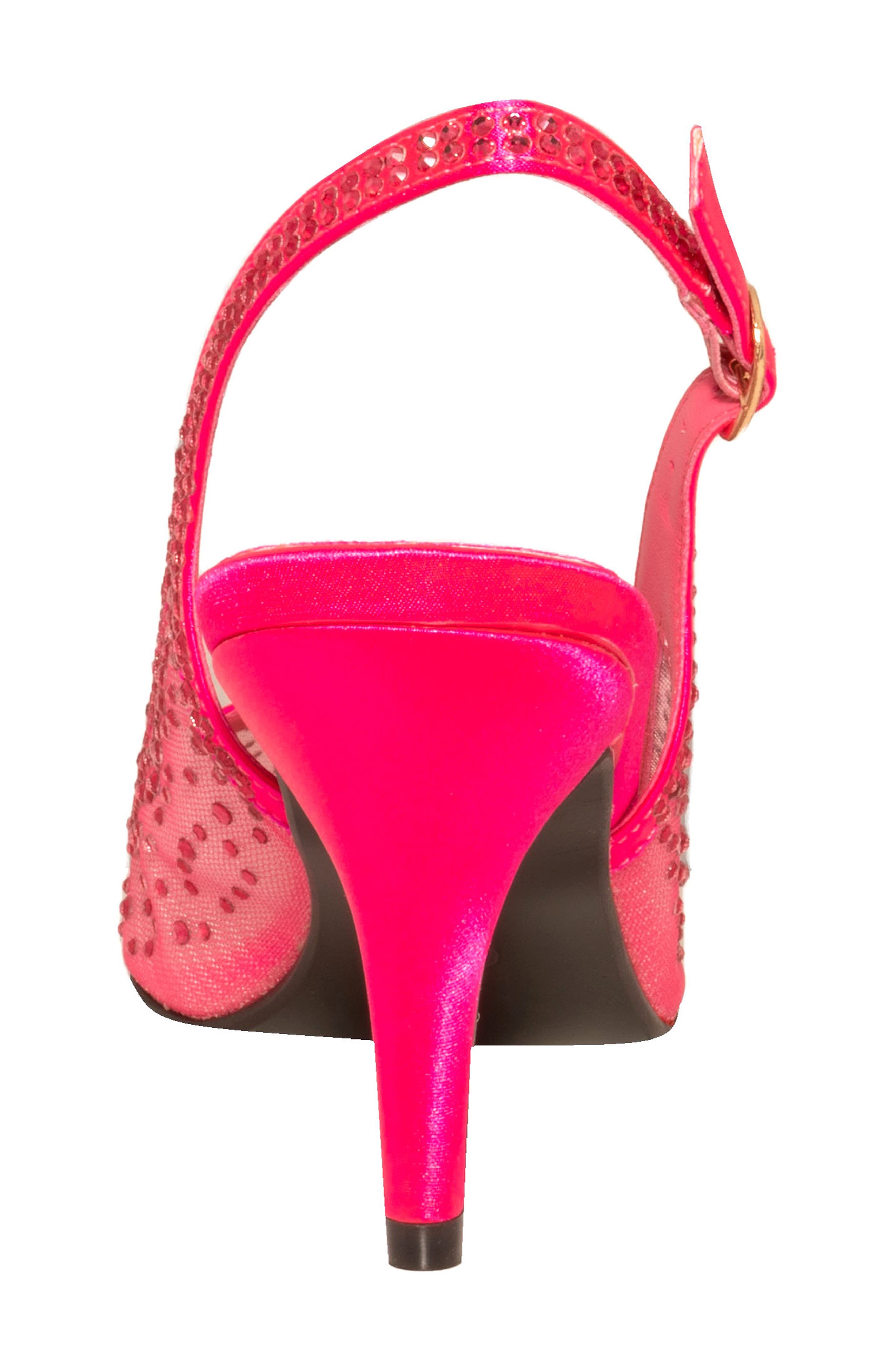 Lola Embellished Pointed Toe Slingback Pump, Alternate, color, FUSCHIA