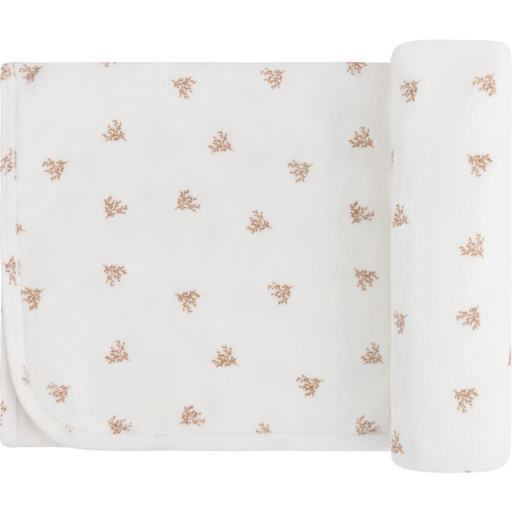 Ely's & Co. Velour Leaf Pattern Collection In White