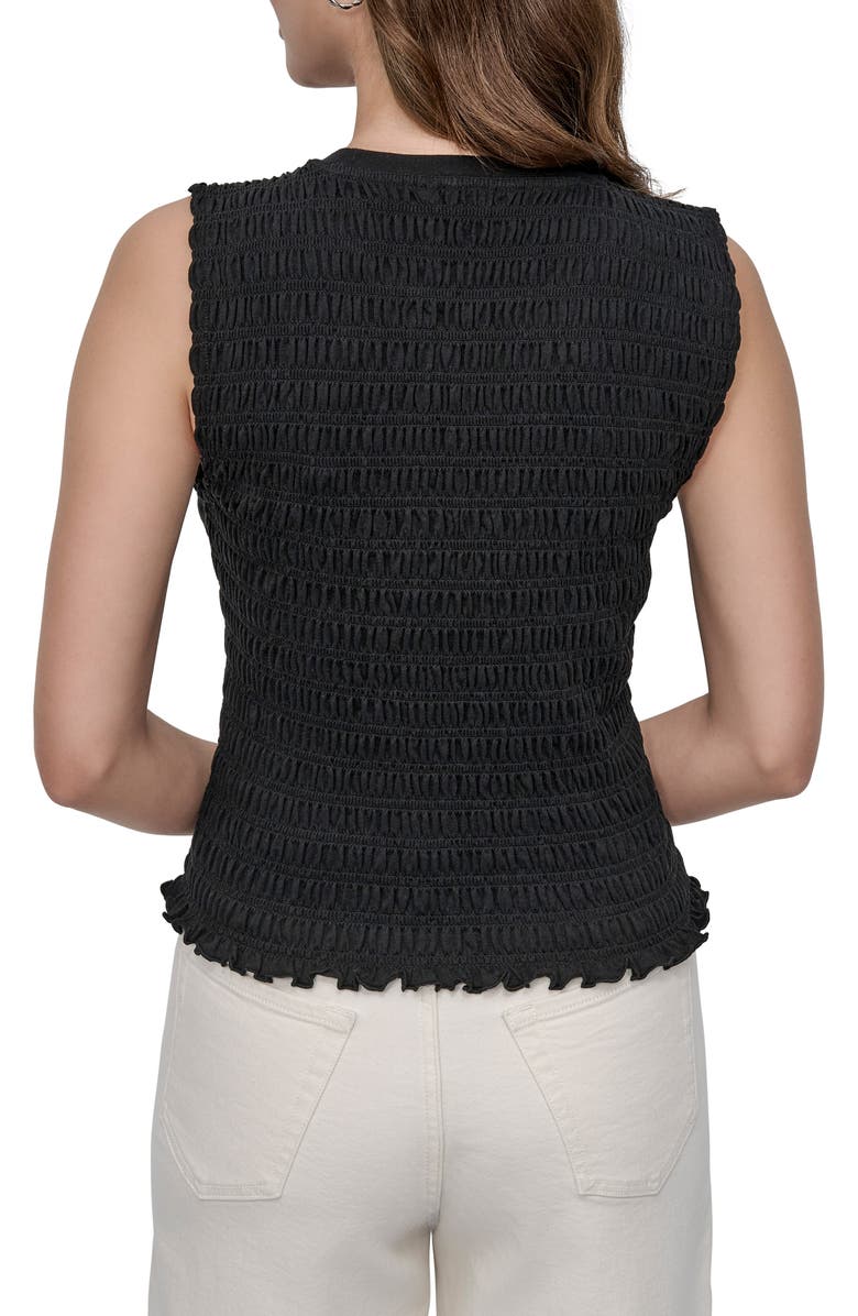 DKNY Jeans Smocked Sleeveless Top, Alternate, color, Black