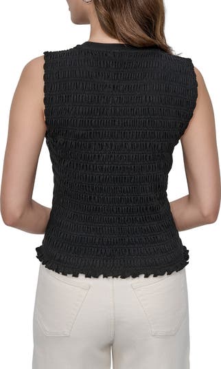 Smocked Sleeveless Top