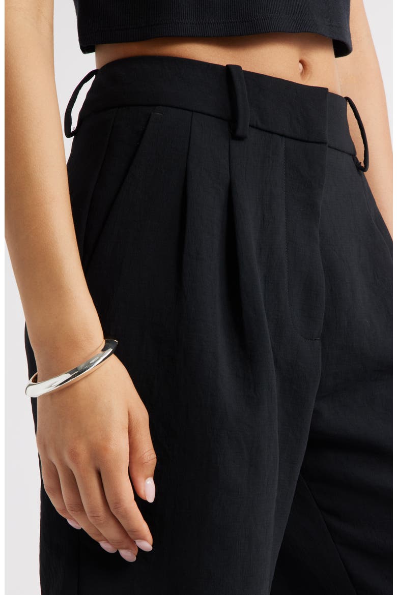 The Curator Pleated Bermuda Shorts, Alternate, color, BLACK