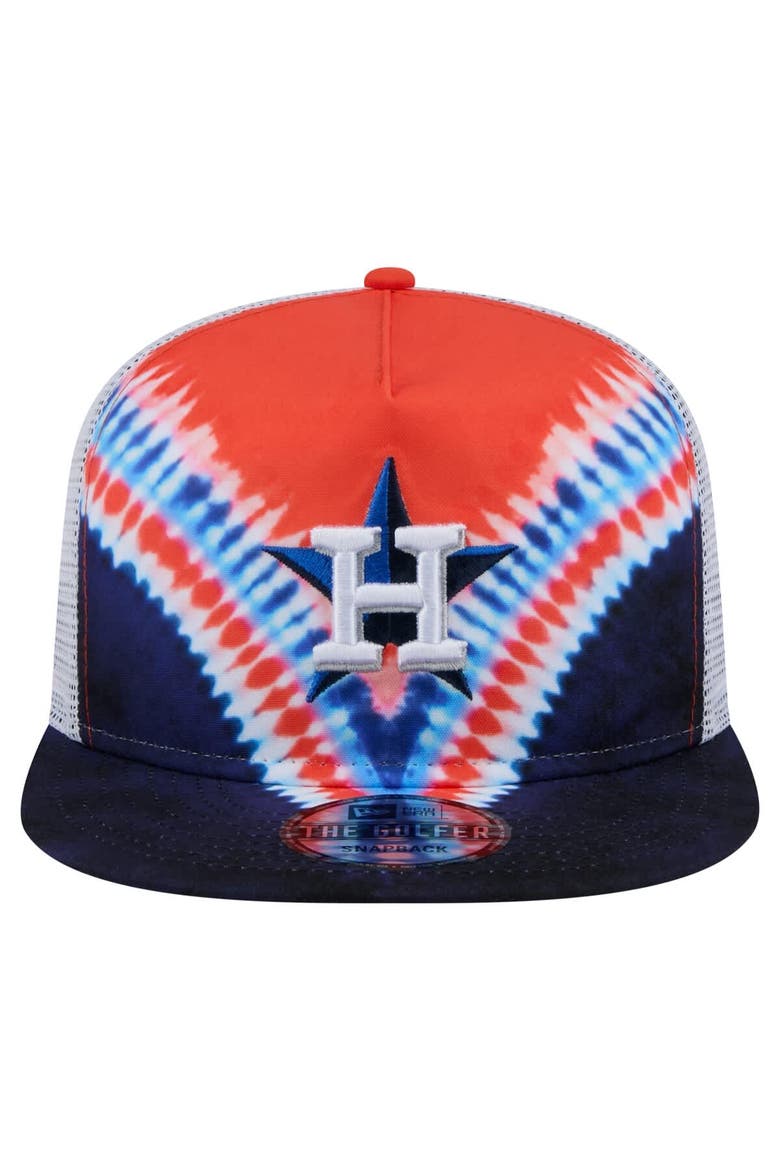 Men's New Era Houston Astros Tie-Dye Golfer Trucker Adjustable Hat, Alternate, color, Navy