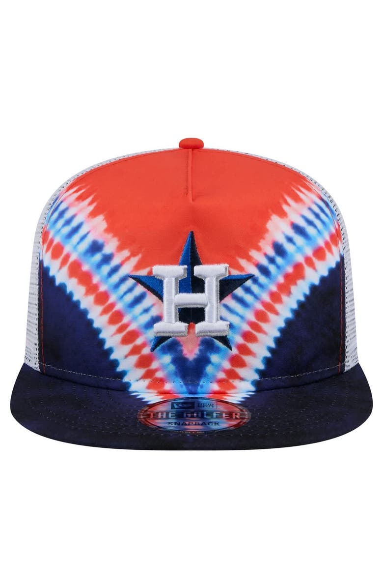 New Era Men's New Era Houston Astros Tie-Dye Golfer Trucker Adjustable Hat, Alternate, color, Navy
