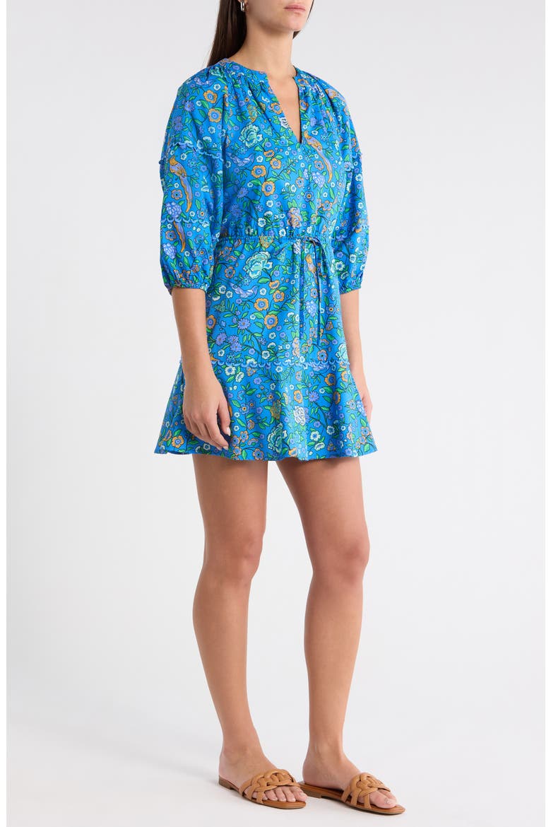 Dabria Split Neck Minidress, Alternate, color, BLUE-GREENS