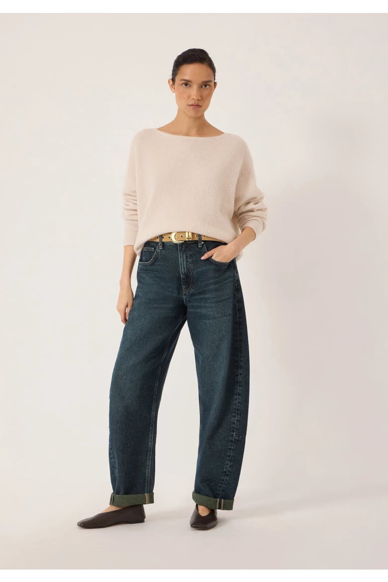 Bryony Slash Neck Ribbed Jumper, Alternate, color, Oatmeal