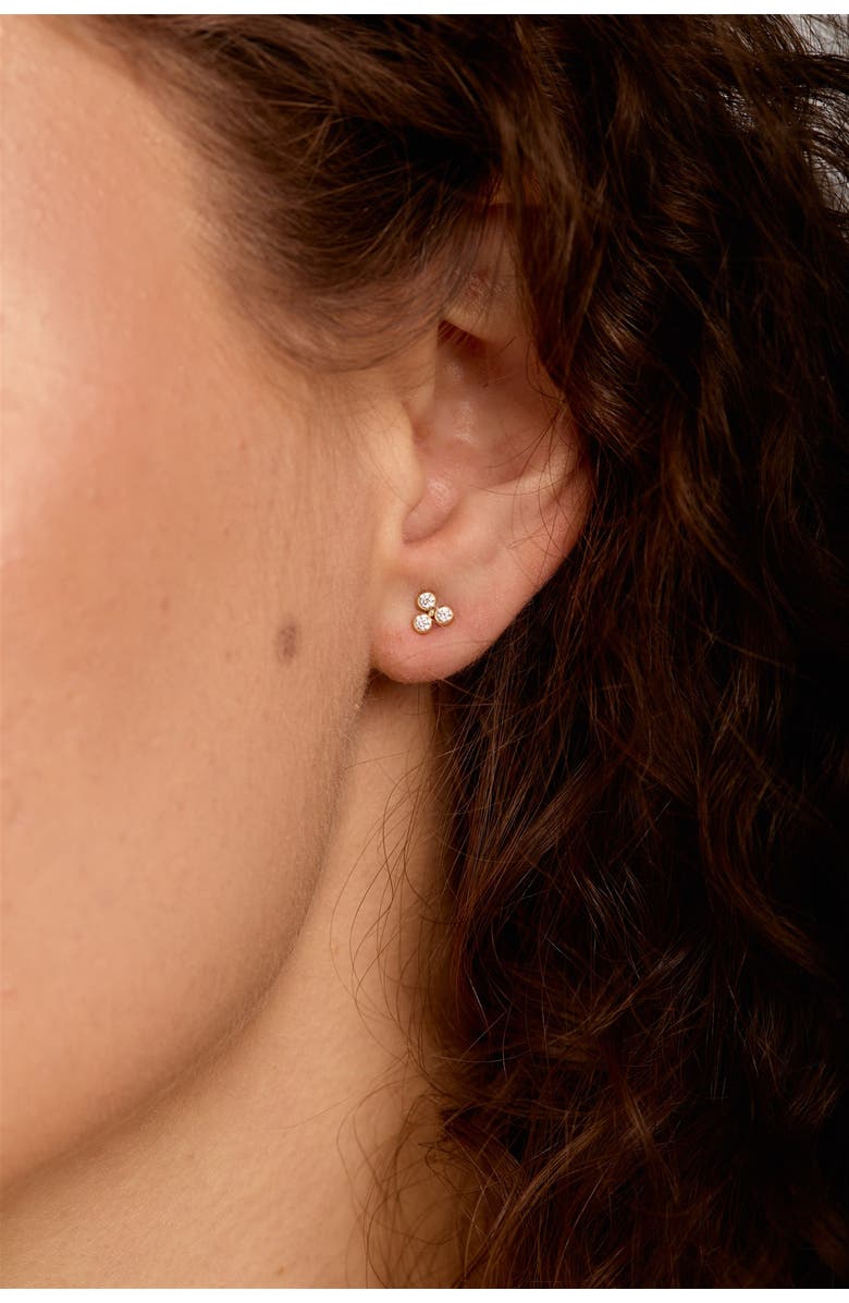 Set & Stones Trinity Studs, Alternate, color, Gold