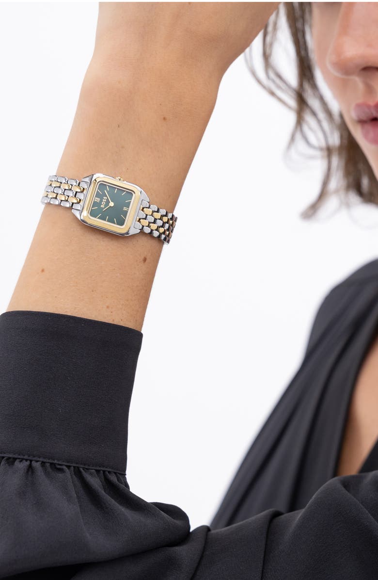 BOSS Petite Mae Bracelet Watch, 22mm, Alternate, color, Green