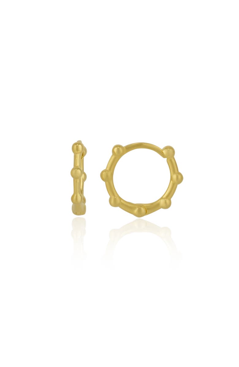 Spero London Seven Bead Sterling Silver Hoop Earrings, Main, color, Gold