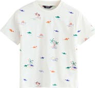 NEXT Kids' Dinosaur Embroidered Cotton T-Shirt