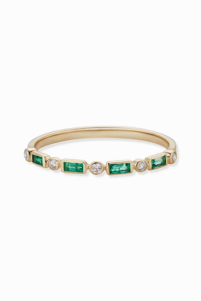 14K Gold Crown Jewels Diamond Ring, Alternate, color, Gold/Green