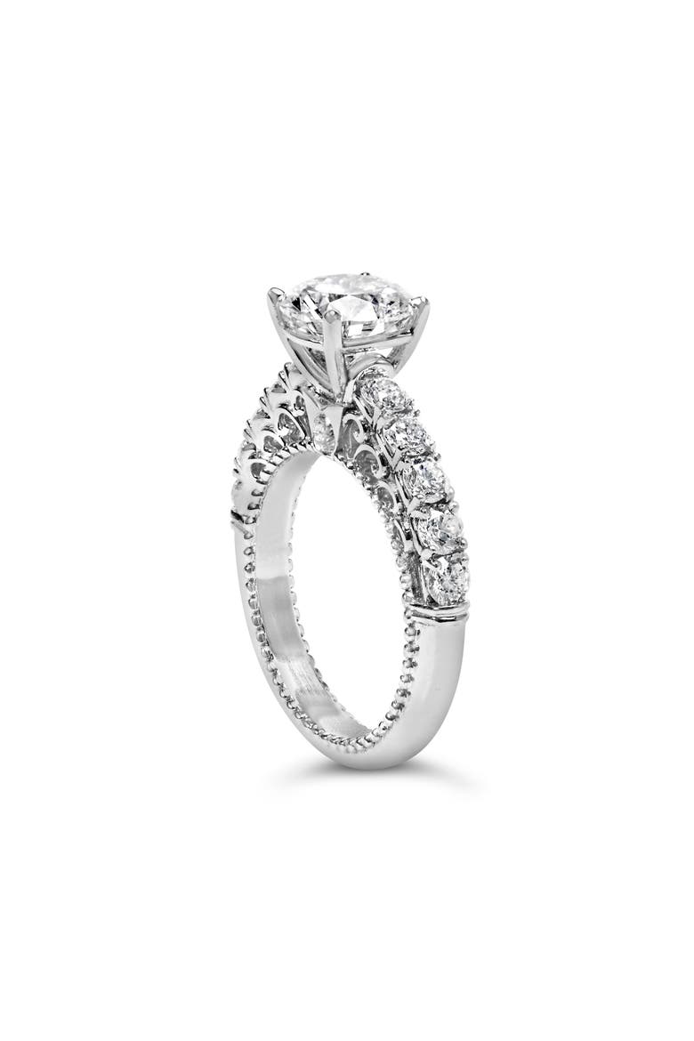 14K White Gold 3 1/5 Cttw Lab Grown Diamond Vintage Style Engagement Ring, Alternate, color, White