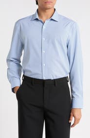 Perry Ellis Geometric Double Dot Print Trim Fit Dress Shirt