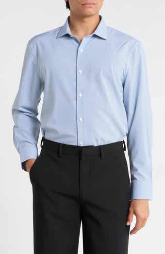 Geometric Double Dot Print Trim Fit Dress Shirt