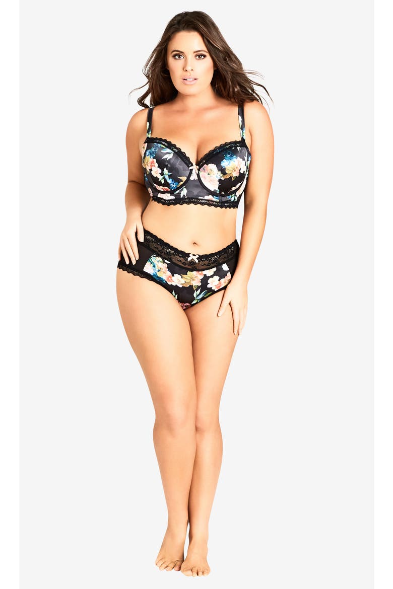Sylvie Contour Underwire Bra, Alternate, color, BLACK PRINT