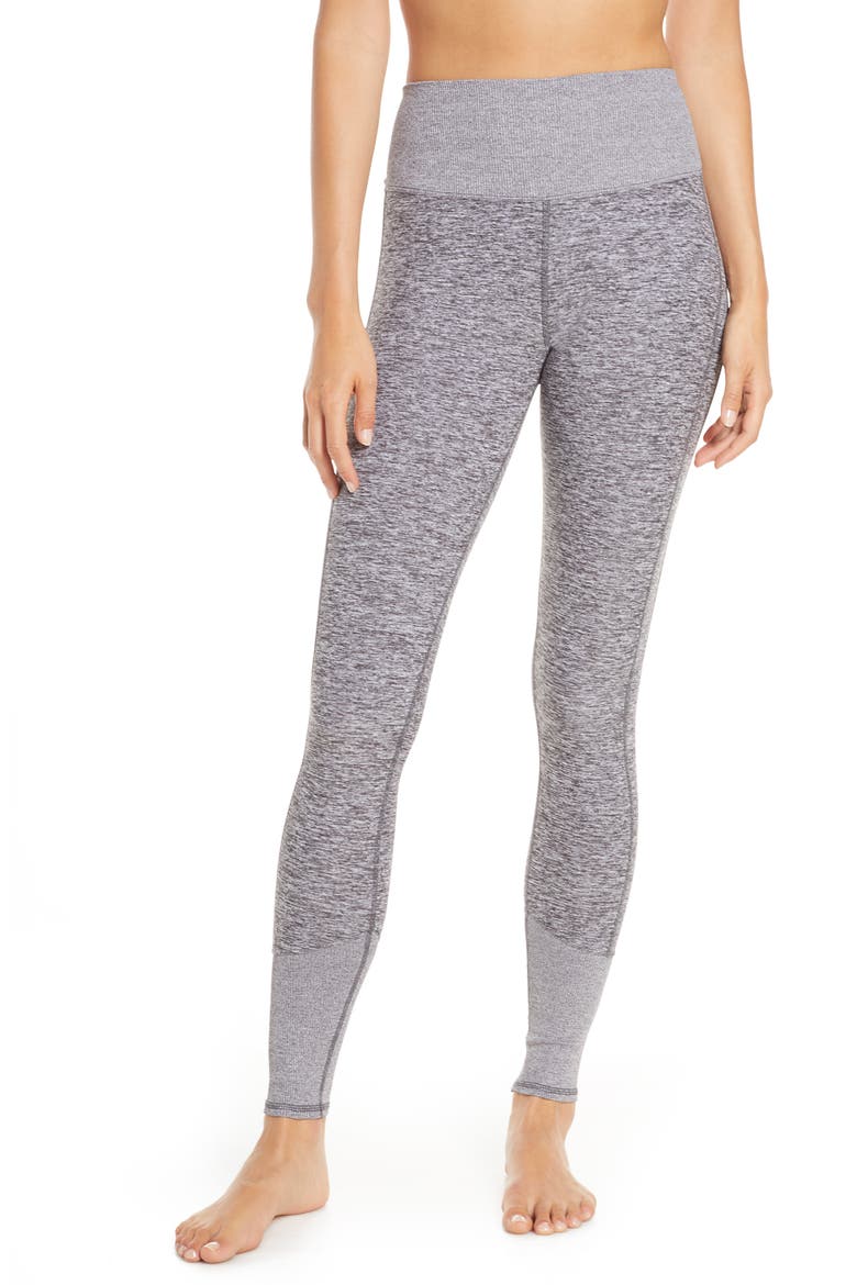 High Waist Lounge Leggings, Main, color, DOVE GREY HEATHER MLT
