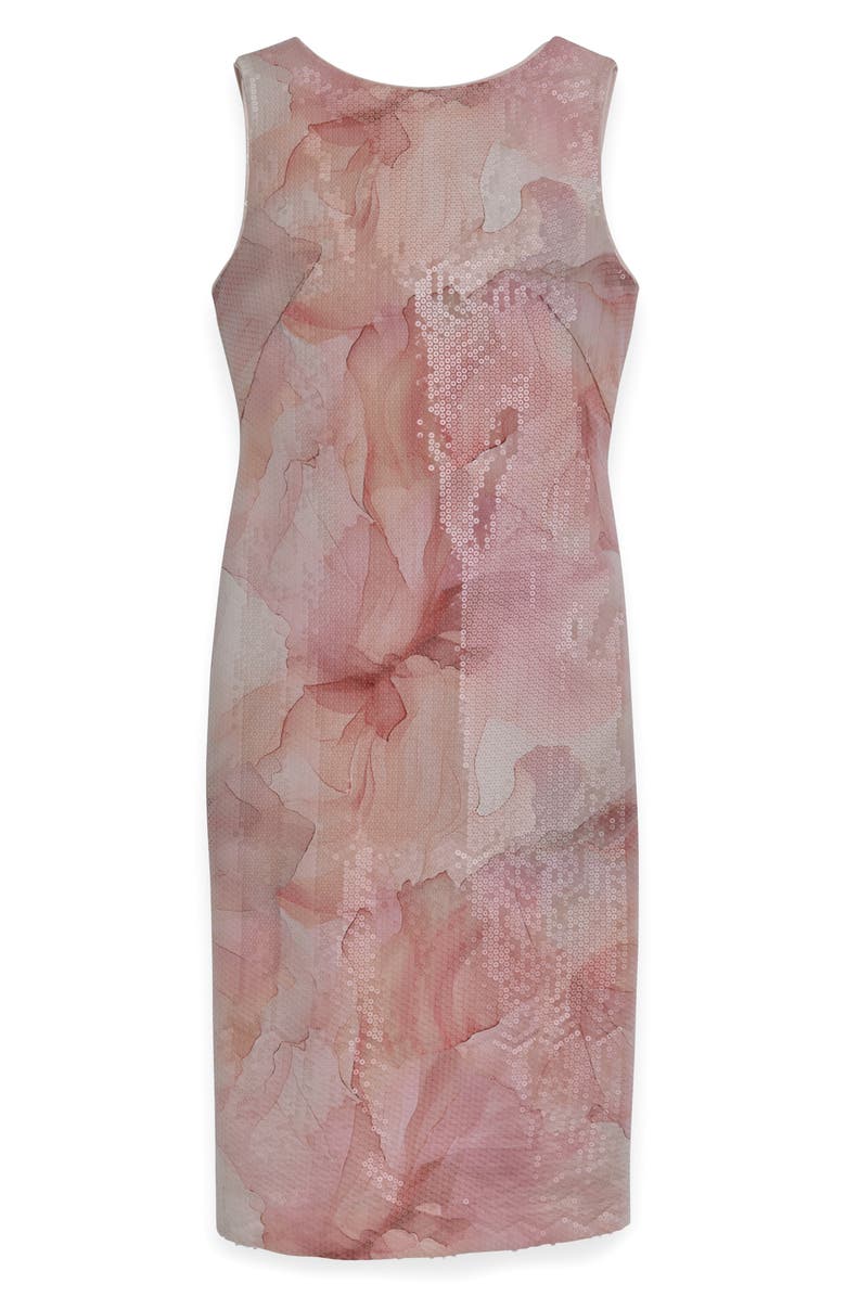 Donna Karan New York Sequin Floral Sheath Dress, Alternate, color, Apricot Mu