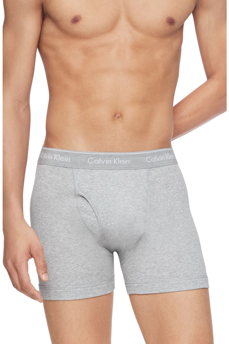 Classics 3-Pack Cotton Boxer Briefs, Alternate, color, HEATHER GREY
