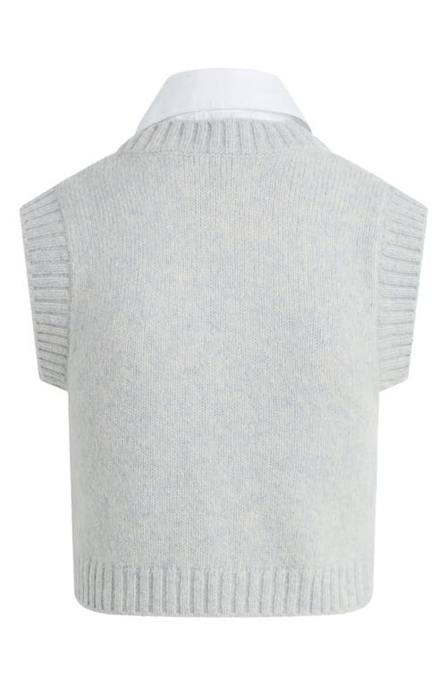 Favorite Daughter The Leigh Collar Sweater Vest In Light Grey