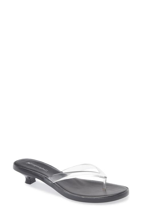 Jeffrey Campbell Lollipop Kitten-heel Jelly Thong Sandals In Clear Black Combo