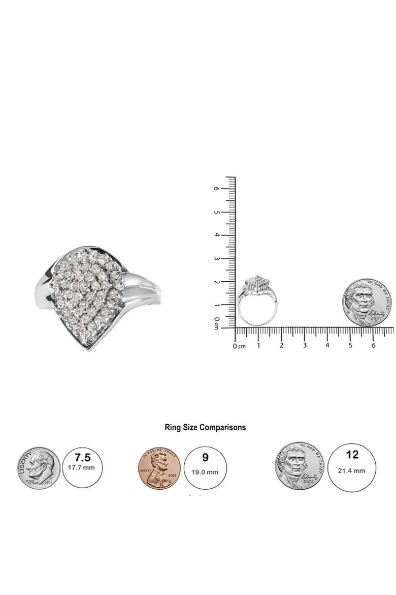 10K White Gold 1/2 Cttw Diamond Pear Shaped Cluster Ring, Alternate, color, White