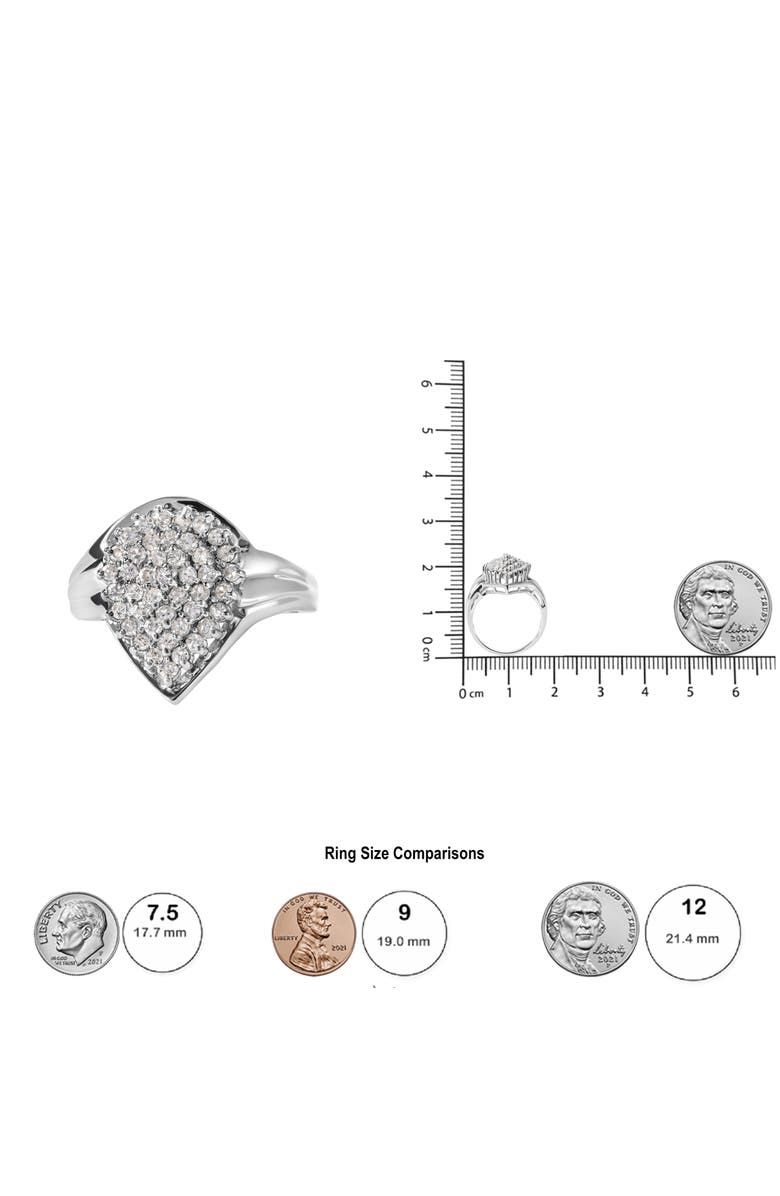 Haus of Brilliance 10K White Gold 1/2 Cttw Diamond Pear Shaped Cluster Ring, Alternate, color, White