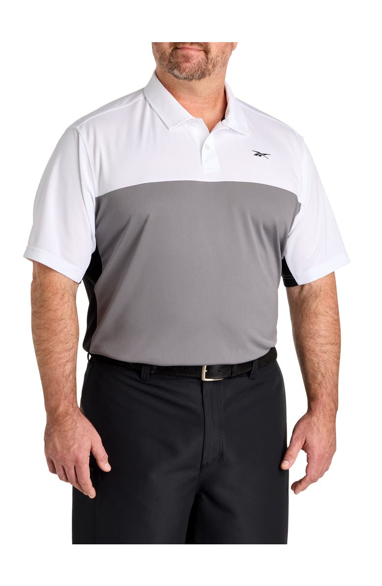 Reebok Big & Tall Colorblocked Polo Shirt V2, Main, color, Grey