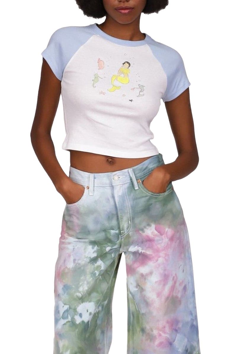 Anna Sui Mermaid Raglan Baby Tee, Alternate, color,