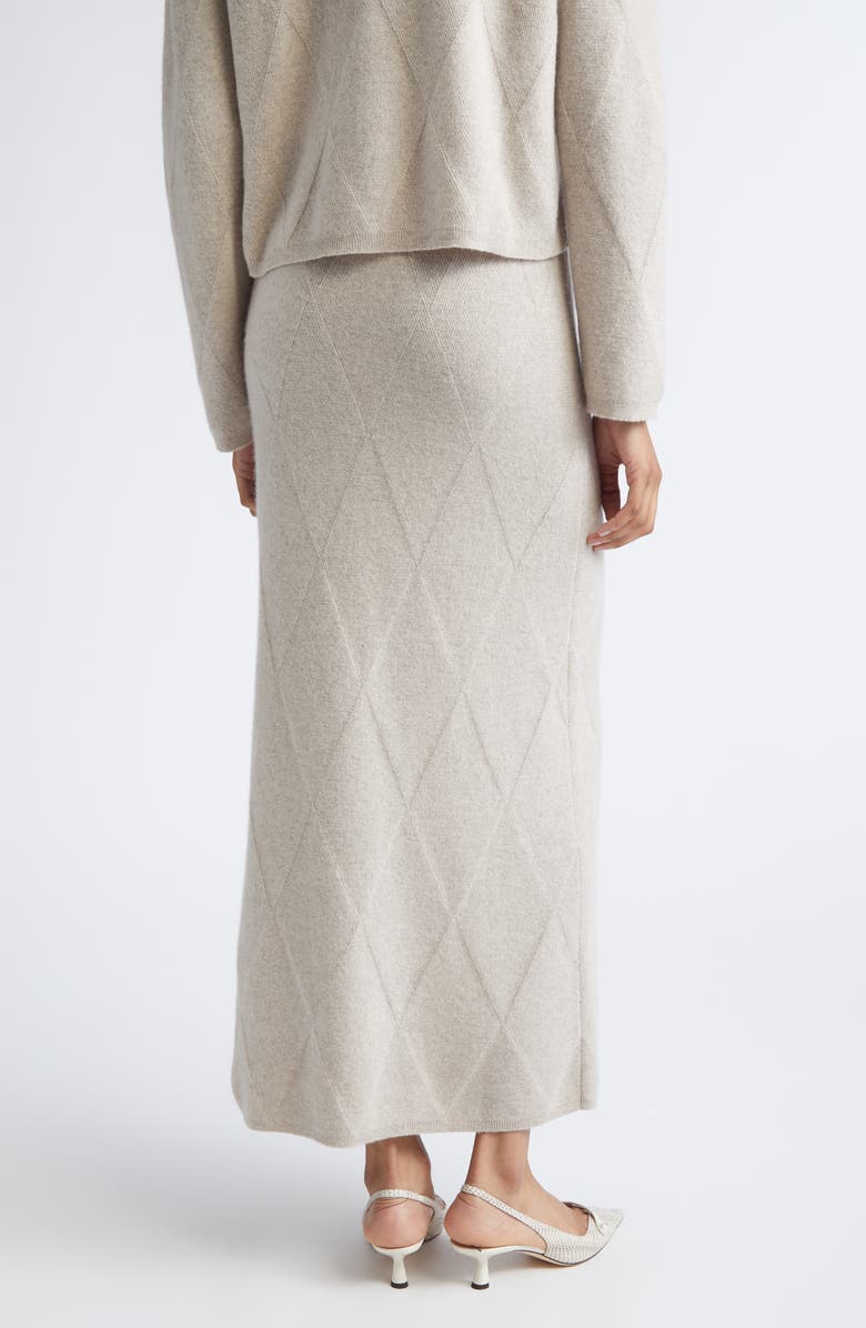 Max Mara Diamond Stitch Cashmere Midi Sweater Skirt, Alternate, color, Beige