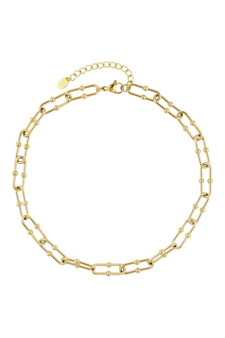 Oval Beaded Necklace, Alternate, color, GOLD