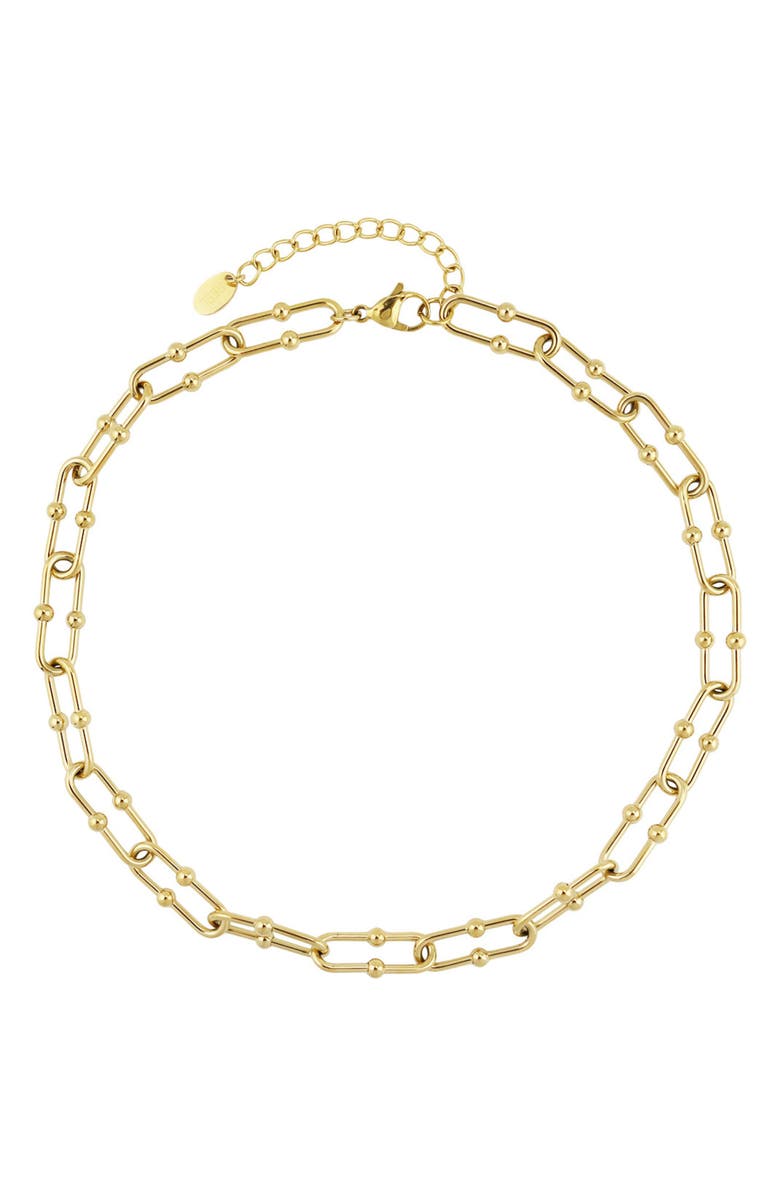 REBL Oval Beaded Necklace, Alternate, color, Gold