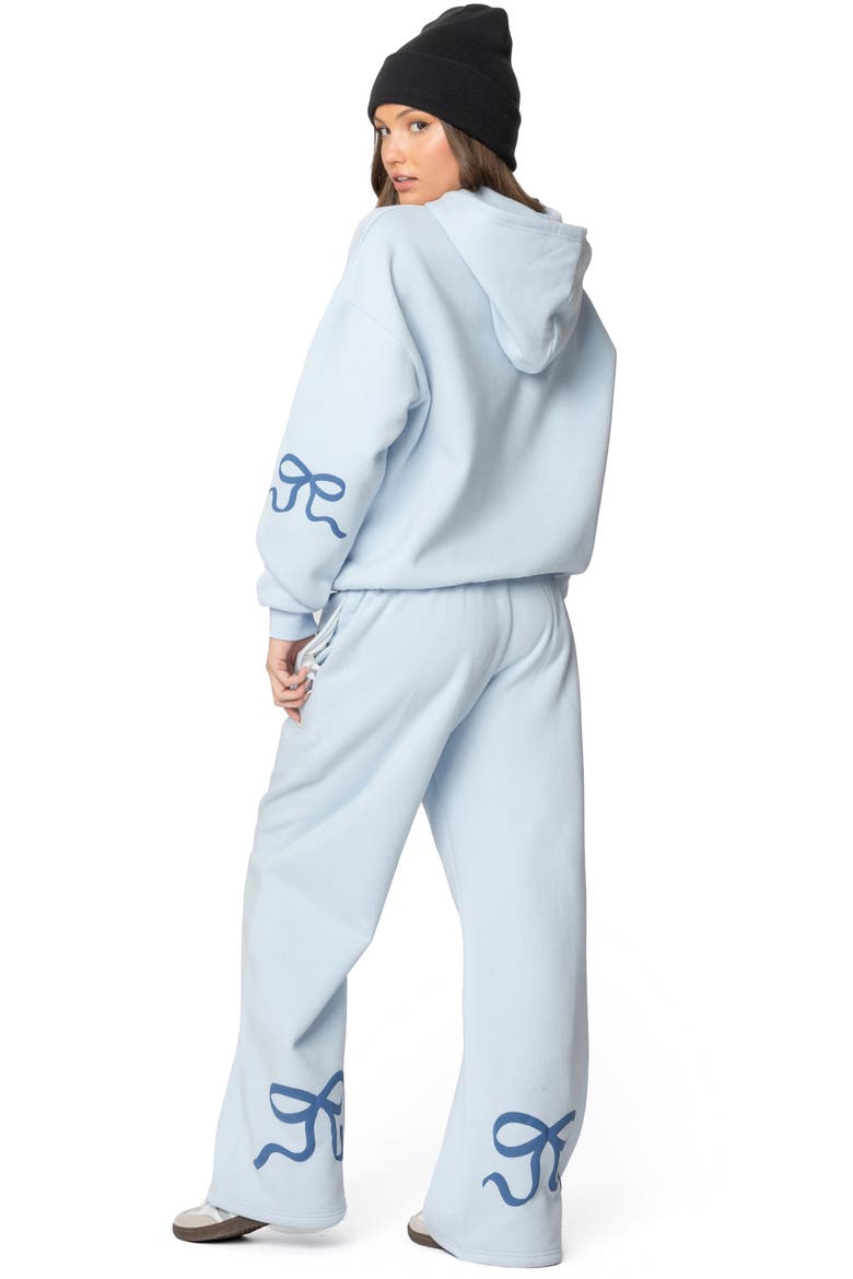 Bonney Bow Wide Leg Sweatpants, Alternate, color, BLUE