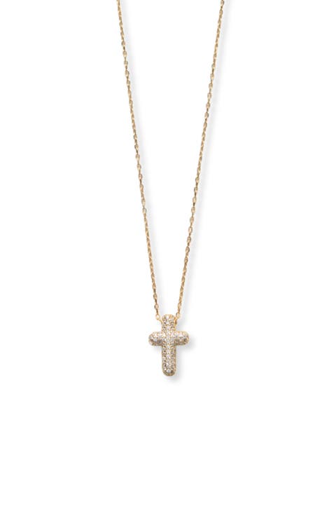 Pavé Cubic Zirconia Cross Pendant Necklace