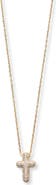 Argento Vivo Sterling Silver Pavé Cubic Zirconia Cross Pendant Necklace