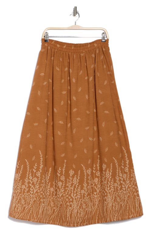 Daniel Rainn Embroidered Maxi Skirt In P987 Caramel