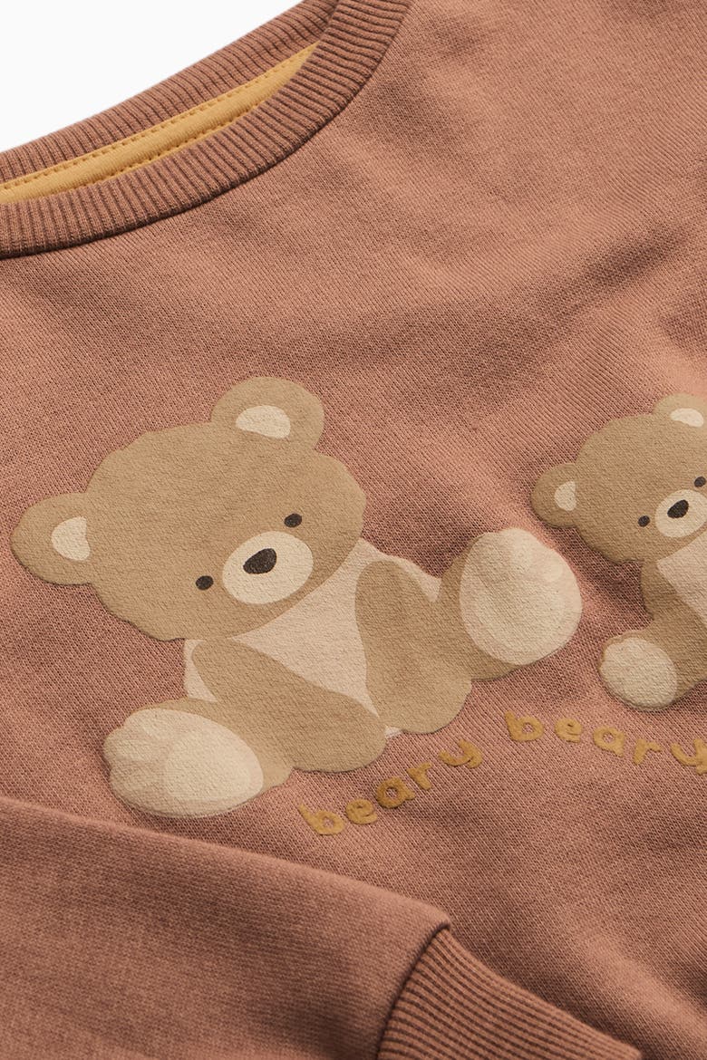 Teddy Bear Oversized Sweatshirt, Alternate, color, Mocha Mousse