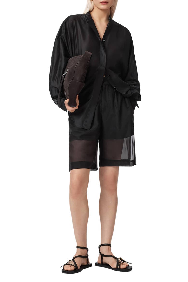 Banu Sheer Shorts, Alternate, color, BLACK