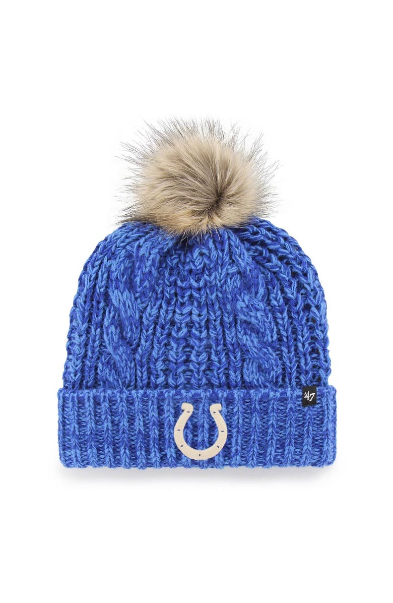 '47 Women's '47 Royal Indianapolis Colts Meeko Cuffed Knit Hat with Pom, Main, color, 