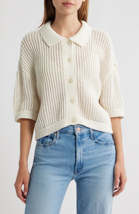 Peri Open Stitch Organic Cotton Cardigan
