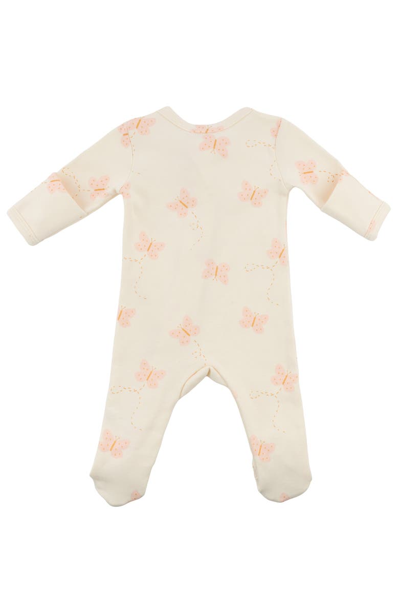 oh baby! Mini Butterflies Pink Footie, Alternate, color, Milk