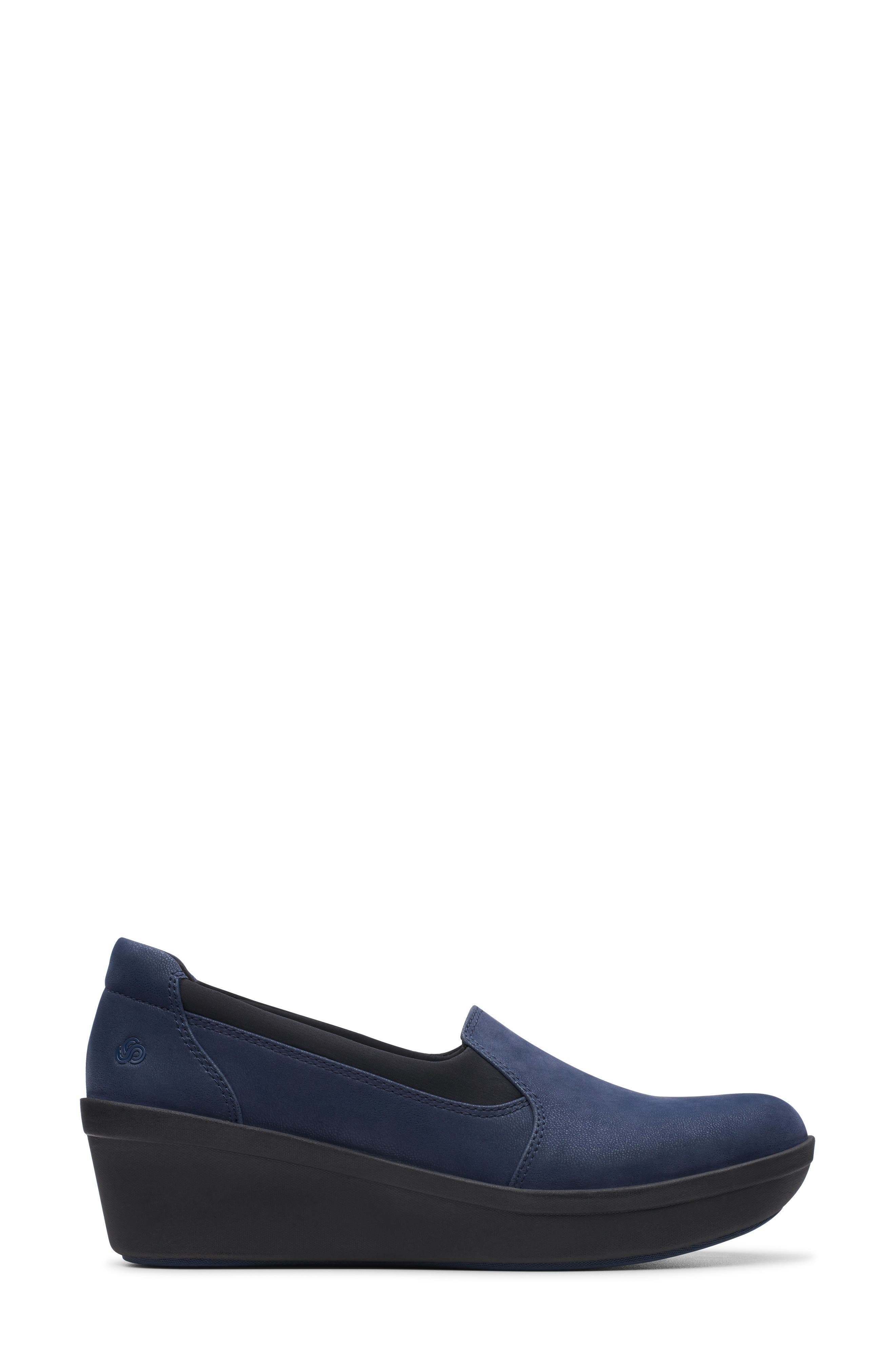 Step Rose Moon Wedge Loafer, Alternate, color, NAVY FABRIC