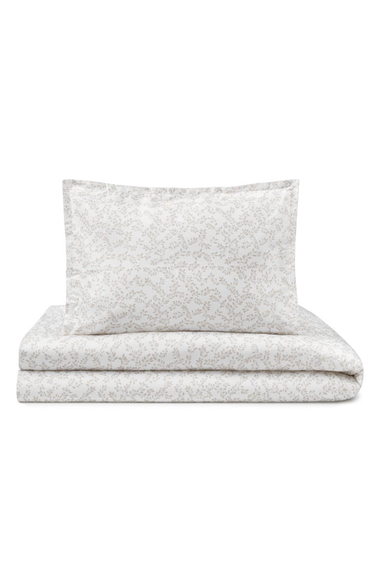 Domani Home Flora Cotton Crib Sham & Duvet Cover Set, Main, color, Beige