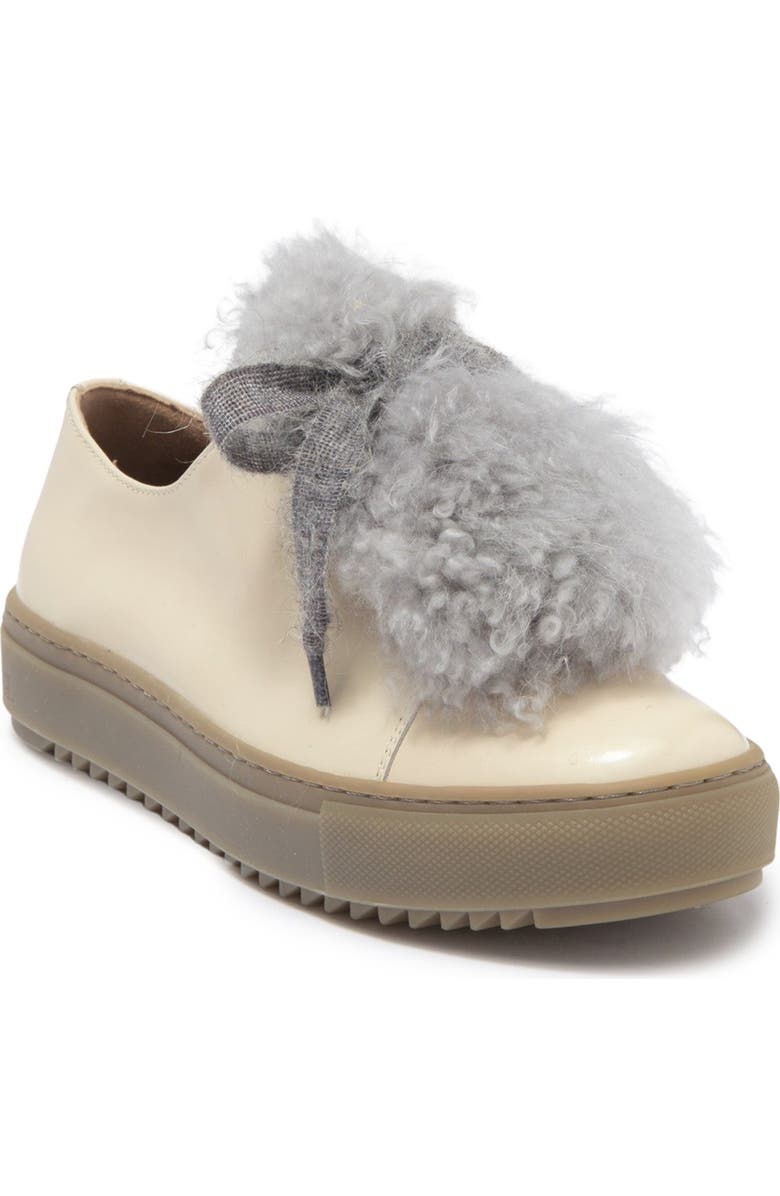 AGL Patent Leather Sneaker With Genuine Sheep Fur Accents, Alternate, color,