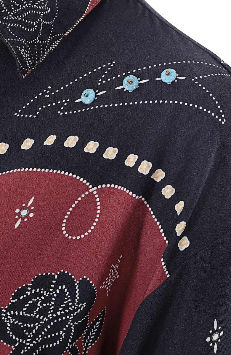 Agua Bendita Chrissy Bowly Cover-Up Shirt, Alternate, color, Black