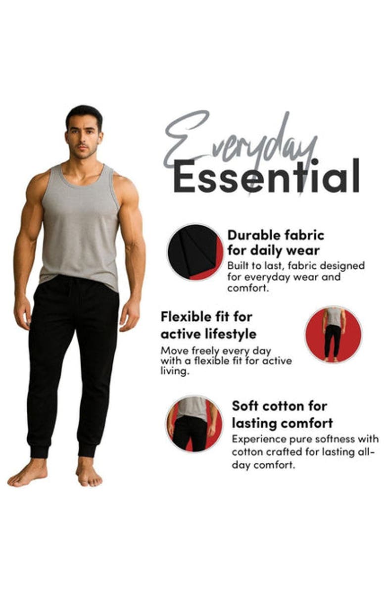 BenBen 3 Pack Mens Ultra Soft Fleece Joggers Sweatpants, Alternate, color, Black/Black/Black