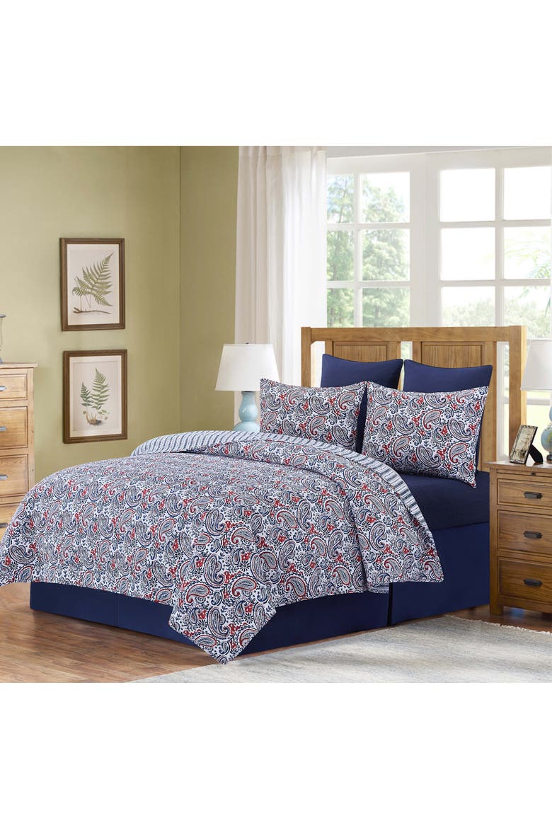 Americana Paisley Bedding Quilt Collection Sets, Alternate, color, Red