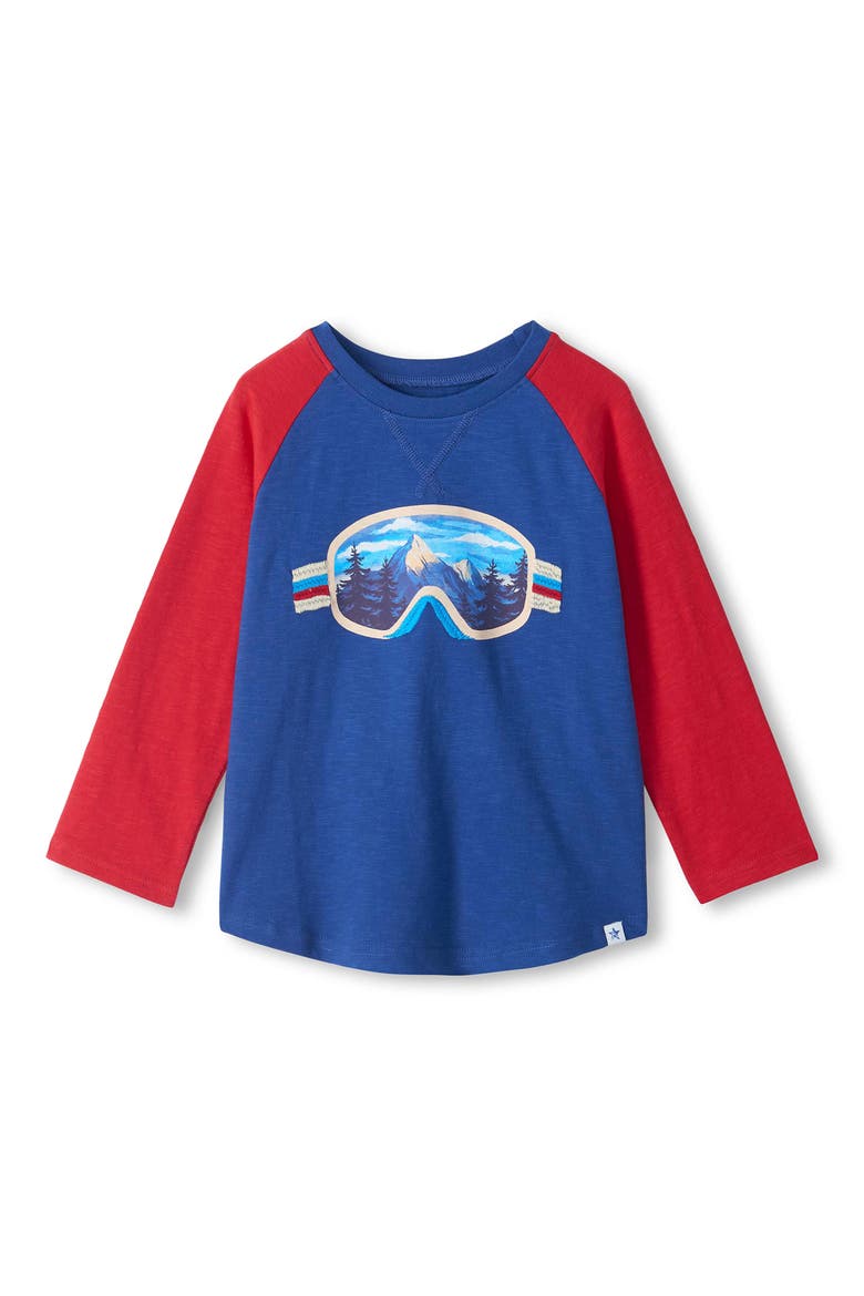 Kids' Landscape Goggles Cotton Raglan Sleeve T-Shirt, Main, color, LIMOGES