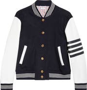 Thom Browne 4-Bar Wool & Leather Varsity Jacket