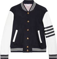 Thom Browne 4-Bar Wool & Leather Varsity Jacket