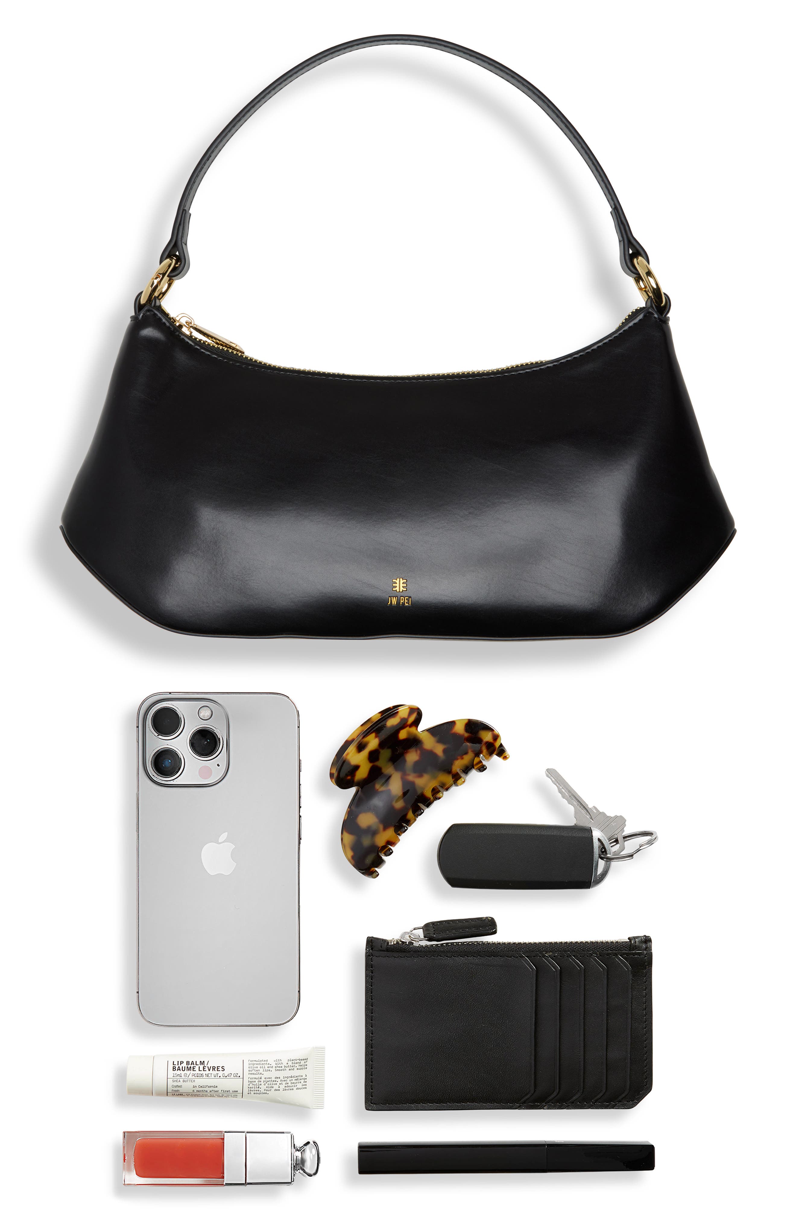 Lily Faux Leather Shoulder Bag, Alternate, color, BLACK